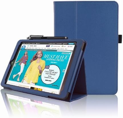 Jusun E FUN Nextbook 7.85" (Nextbook 8) Quad Core 8GB Memory Tablet 2014 Release((NX785QC8G) PU Leather Folio Stand Protective Case Cover Skin With Stylus [NOT FIT Premium 8HD](Blue)