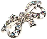 Image of Accessories By Park Lane, O2809, Diamante Bow Brooch With Ab Crystal Stones