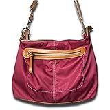 軽いナイロン素材にフェイクレザー使いのシンプルショルダー RO