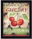 Cherry Kitchen Decor Vintage Sign Art Print Framed