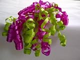 Curly Bow Pink & Green Peel and Stick Ribbon 4pc Set