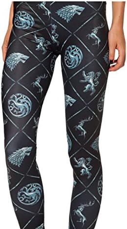 SUNY Women Game Of Thrones Sport Gym Pants Skinny Legging L