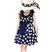Weixinbuy Kids Girls Polka Dot Chiffion Sundress Bowknot Belt Dress