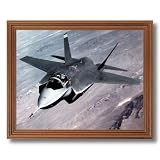 X-35 Joint Strike Military Fighter Jet Aircraft Airplane Aviation Wall Picture Oak Framed Art Print