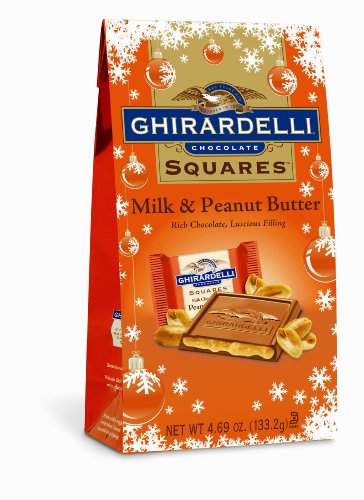 Ghirardelli Chocolate Squares Milk Chocolate with Peanut Butter, 4.69-Ounce Packages (Pack of 6)