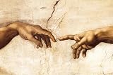 Posters: Michelangelo Buonarroti Poster - The Creation Of Adam (Hands) (36 x 24 inches)