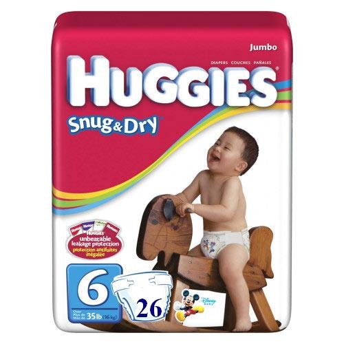 Picture of Kimberly-Clark Huggies Baby Diapers, Snug & Dry, Size 6 (Over 35 lbs), Jumbo, Case of 4/26s (104 ct) B0024VNFDW (Bicycle Child Seat)