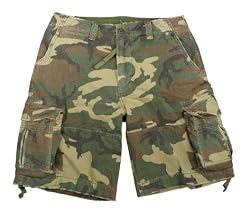Woodland Camouflage Vintage Infantry Utility Shorts