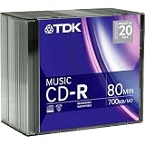 TDK CDR80-TWIN20 20-Pack 80 Minute Blank CD-R Music Discs