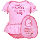 NFL Infant/Toddler Girls' Philadelphia Eagles Skirted Bodysuit & Bib Set (Pink, 0-3M)