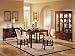 All new item 7 pc walnut finish wood counter height dining table set with microfiber parson chairs