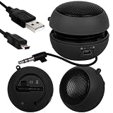 Shop4 Black Portable Mini Twist Speaker Pod for Apple iPod Classic Nano Shuffle Touch