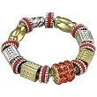 Two Tone Orange Rhinestone Stretch Bracelet Fashion Jewelry