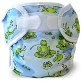 Super Whisper Wrap Diaper Cover - NB - Froggy Pond by Bummis