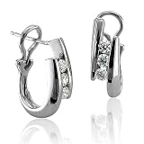 14k White Gold 3 Diamond Hoop Earrings (HI, SI-I, 0.50 carat)