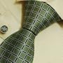 Green Checkers Tie for Men Blue Checker Birthday Gifts Fashion Silk Neck Ties Cufflinks Set 6428