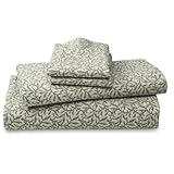 IMAGE OF Eddie Bauer Printed Percale Sheet Set, Slate Green FULL Full