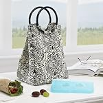 Retro Insulated Designer Lunch Bag with Ice Pack - Damask