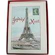 Eiffel Joyeux Noel 3 Pack Cavallini Glitter Greetings Boxed Set of 10 Holiday Cards + Envelopes