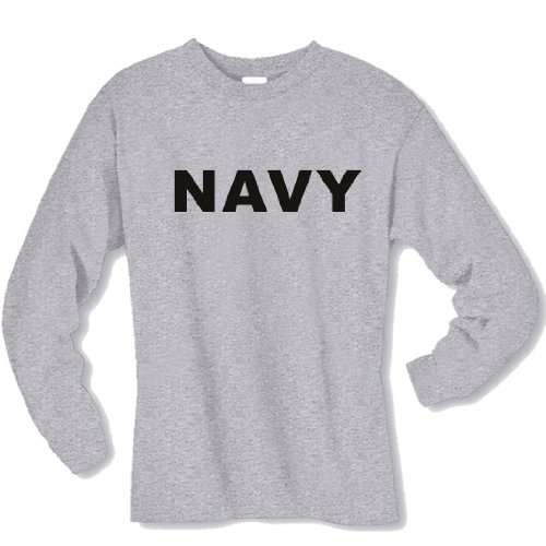 NAVY Long Sleeve T-Shirt in gray