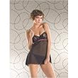 Seven 'til Midnight Mesh open-back babydoll With lace cups & thong One Size Black