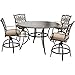 Traditions 5-Piece High-Dining Set in Tan with 4 Swivel Chairs and a 56 in. Cast-top Table