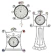 Clara's Delight Clock Christmas Ornaments Set of 3