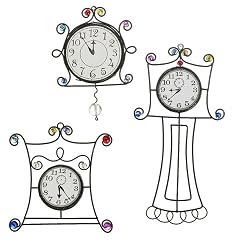 Clara's Delight Clock Christmas Ornaments Set of 3