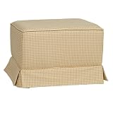 Gingham Ottoman - Taupe