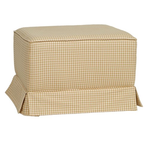 Gingham Ottoman- Taupe