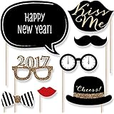 New Years Eve Party - Gold - Photo Booth Props Kit - 20 Count