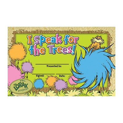 Lorax - I Speak For The Trees Recognition Awards 36 Per Pack no EU-844039 Lorax - I Speak For The Trees Recognition Awards 36 Per Pack no EU-844039