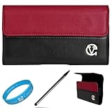 Red & Black Portola Executive Leather Holster Carrying Case with Fixed Belt ....