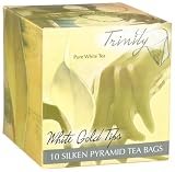 Silkenty Silken Pyramid Sachet Cube, White Gold Tips Tea, 10-Count Tea Bag Cubes (Pack of 3)
