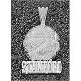 LogoArt Stanford Cardinal Sterling Silver Basketball Pendant