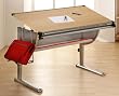 Links 50500450 PLATO Schreibtisch Metall MDF Buche Dekor 115x73x62-93 cm
