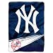 MLB New York Yankees 60-Inch-by-80-Inch Raschel Plush Blanket "Speed" Design