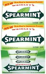 Wrigley's Spearmint Gum, 15-Stick Slim Packs (Pack of 20)