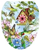 Toilet Tattoos TT-LS02-O Hummingbirds Design, Elongated