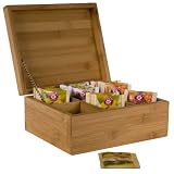 Teebox aus Bambus - Teekiste - Aufbewahrung für Tee - Teedose