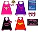 4 pack Satin Superhero Costumes with Capes and Masks (Girls)