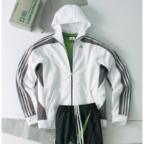 adidas Kapuzenjacke Männer, weiß/grau