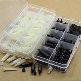 Proimb 300pcs M2 M3 Nylon Hex Nuts Screws Spacers Stand-off Plastic Accessories Assortment White, Black