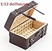 EatingBitiingï¼ˆRï¼‰Dollhouse Miniature 1:12 Scale Vintage PU Leather Trunk Fairy Home Furniture