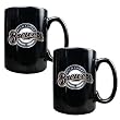 Milwaukee Brewers MLB 2pc Black Ceramic Mug Set - Primary Logo