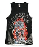 (エドハーディ) EdHardy メンズタンクトップ プラチナラインストーンR1CABUNEタイガー ブラック [並行輸入]