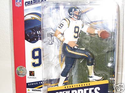 Drew Brees #9 San Diego Chargers White Jersey Plain White Socks Chase Alternate Variant McFarlane NFL Series 12 Action Figure