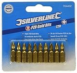 Silverline Pzd Gold Screwdriver Bits 10 Pack No.1 Pozi Drive Power Tool