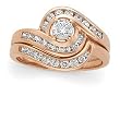 14K Rose Gold Diamond Wedding Set - 0.75 Ct.
