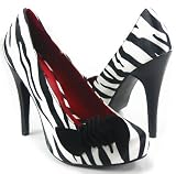 Zebra Satin Stiletto Ruffle Pumps Sexy Heels